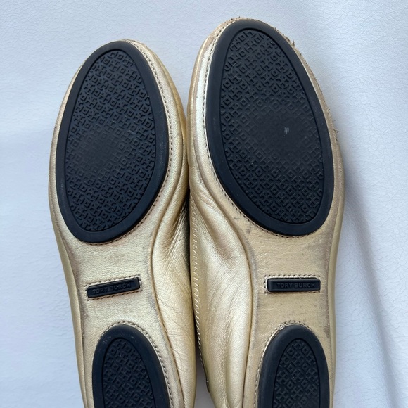 Tory Burch Gold Reva Flats - Picture 4 of 10